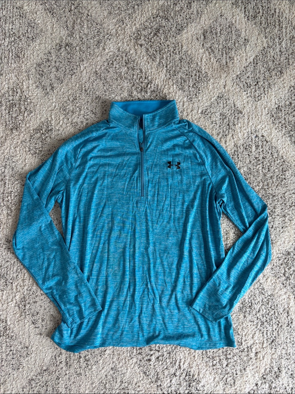 Under Armour Men’s Blue Teal 1/4 Zip Performance Long Sleeve Size Large
